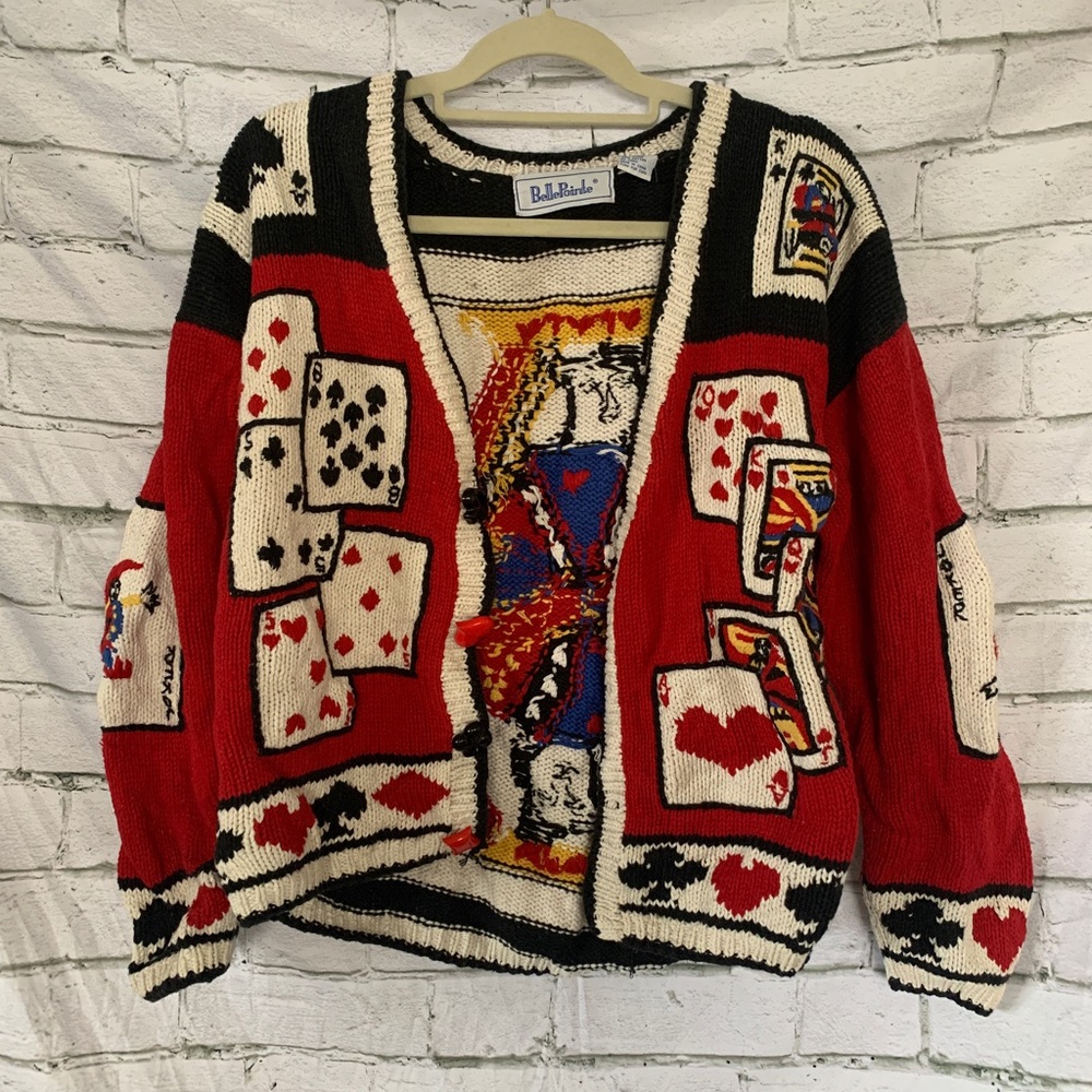 Bellepointe queen of hearts cardigan vintage 70’s